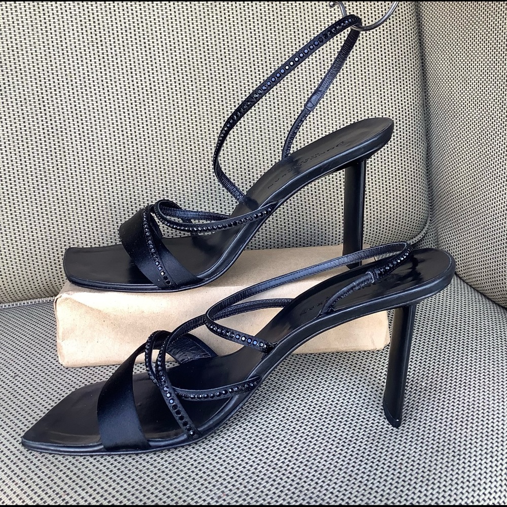 DONNA KARAN Black strap heels Size 9.5